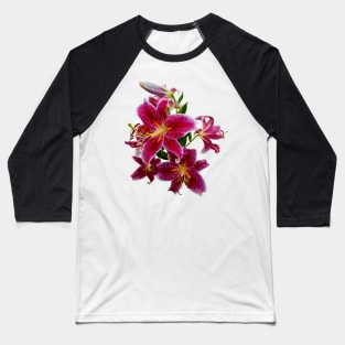 Cascade of Stargazer Lilies Baseball T-Shirt